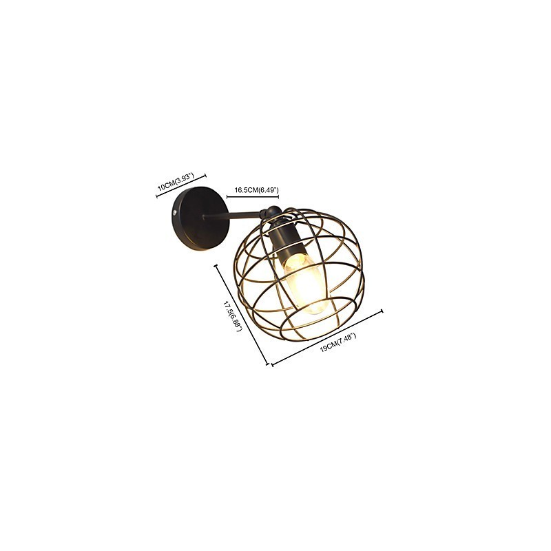 Bricks Hollow Round Iron Wall Lamp Dumb Black American Decoration Lightsaber Lamp On Wall