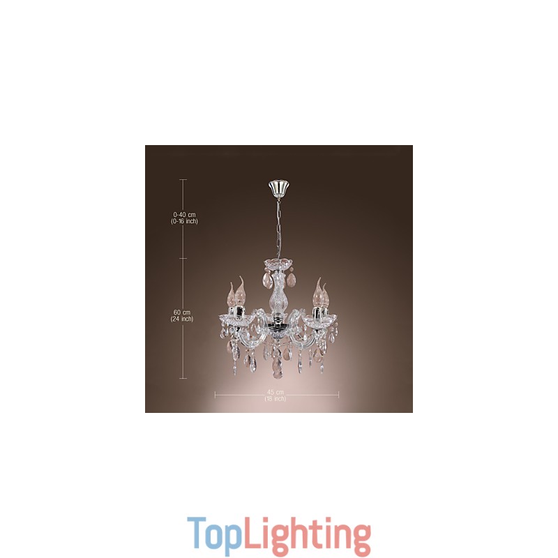 Upligh Chrome Ceiling Lamp Candle light Acrylic Fixture Chandelier Pendant