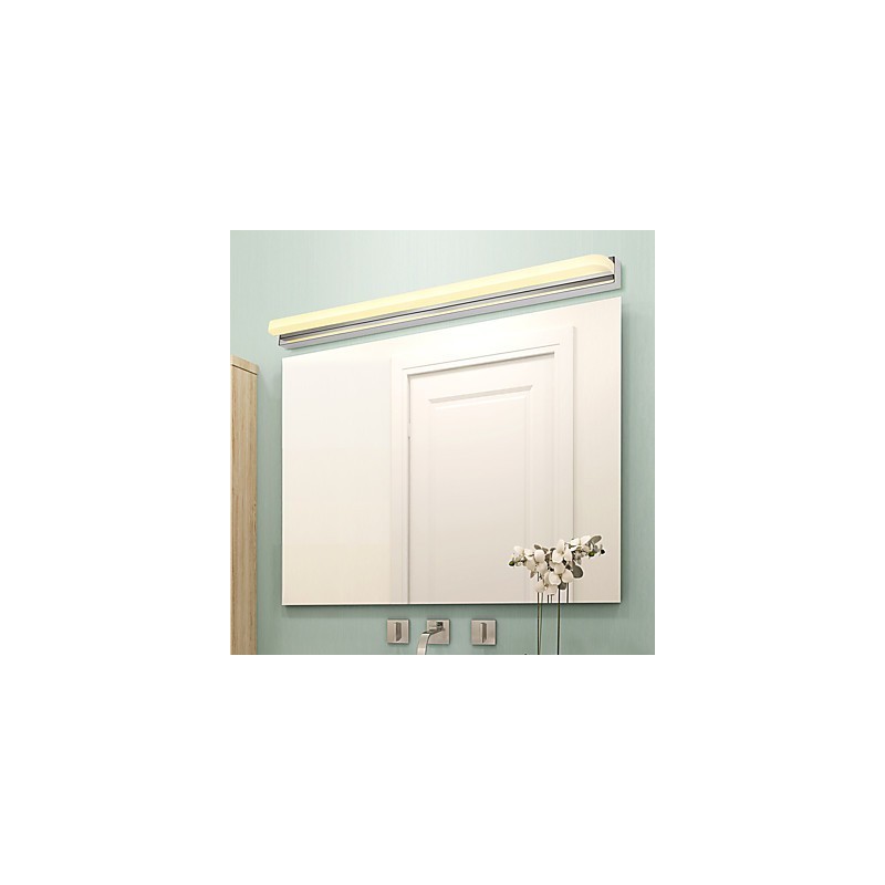 Integrated Modern Contemporary Chrome Feature for Ambient Light Bathroom Lighting Wall Light