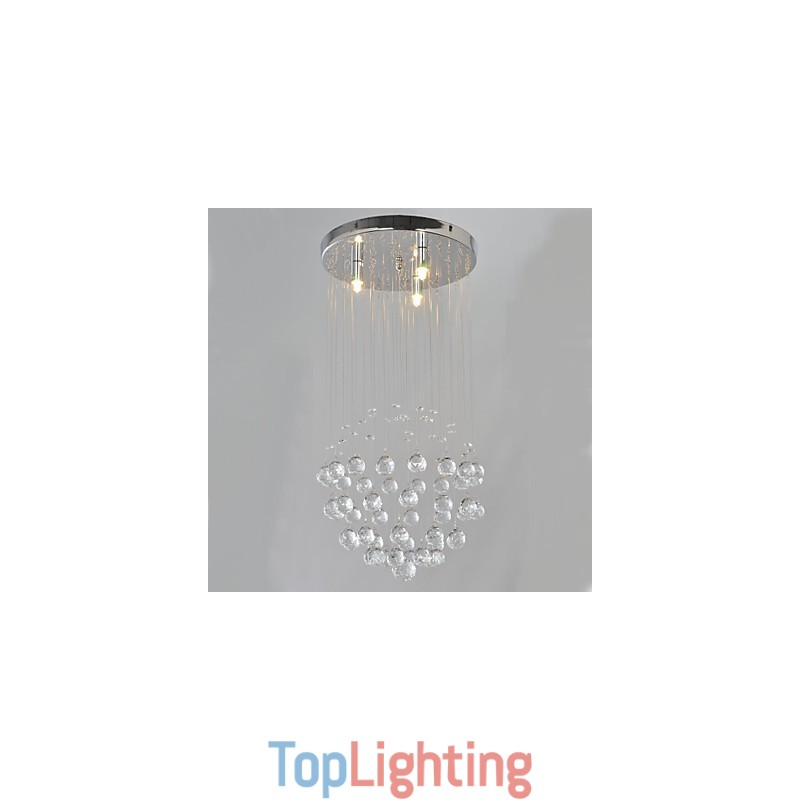 Traditional Classic Crystal Chrome Metal Flush Mount