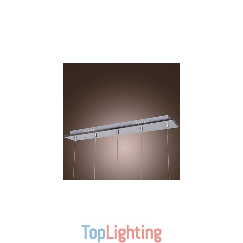 Modern Contemporary Island Crystal Chrome Pendant Light