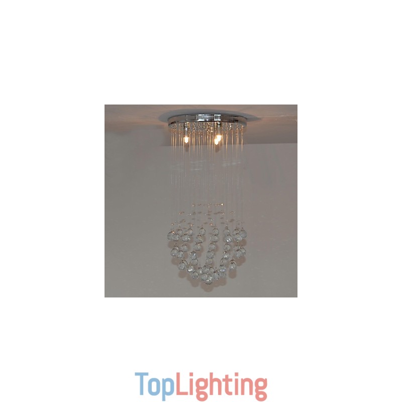 Traditional Classic Crystal Chrome Metal Flush Mount