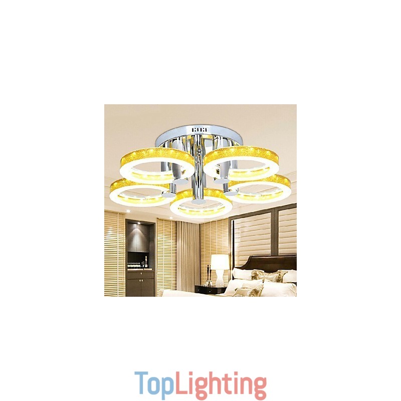 Simple Acrylic Chandelier with 5 lights (Chrome Finish)
