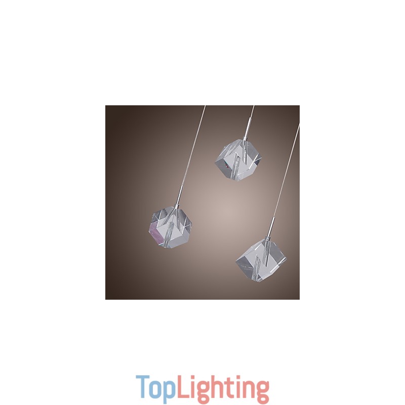 Modern Contemporary Island Crystal Chrome Pendant Light