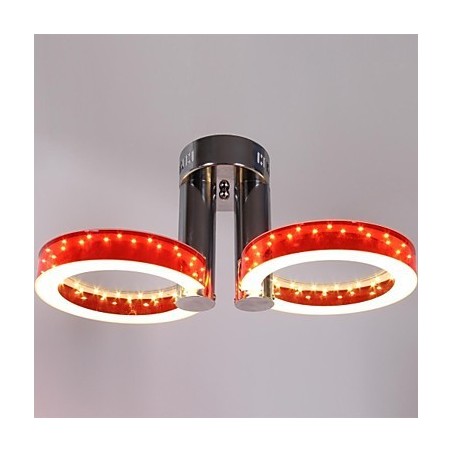 WarmWhite White Acrylic Red Chandelier with 2 Light