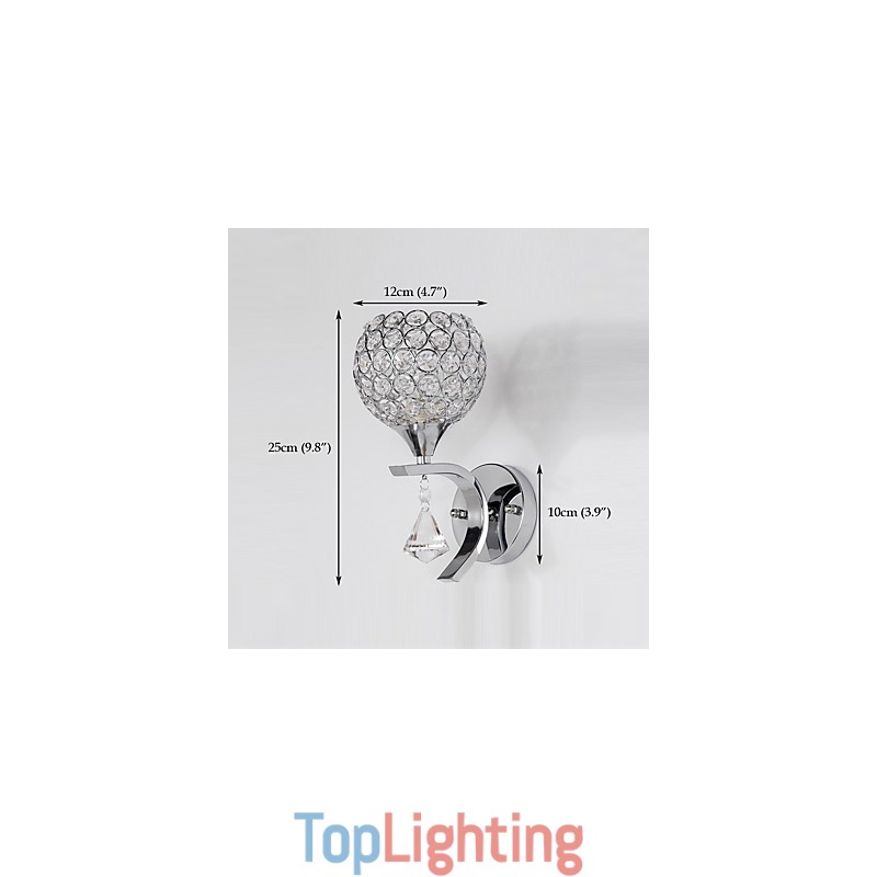 Max Crystal Modern Contemporary Electroplated Feature for Crystal Ambient Light Wall Sconces Wall Light