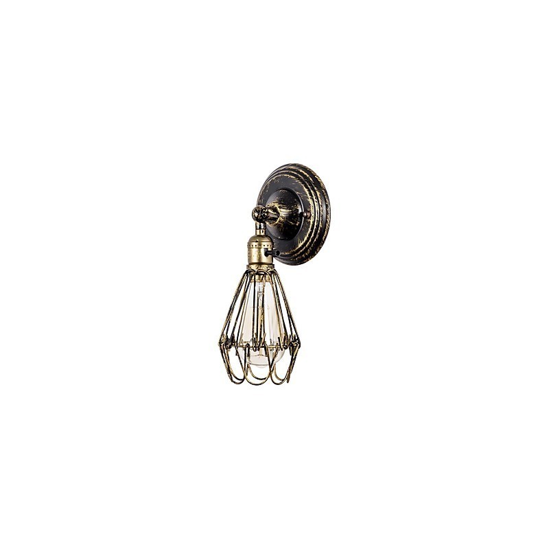Wall Sconces Vintage Indoor Angle Adjustable Metal Wall Light Retro Wire Cage Wall Lamp