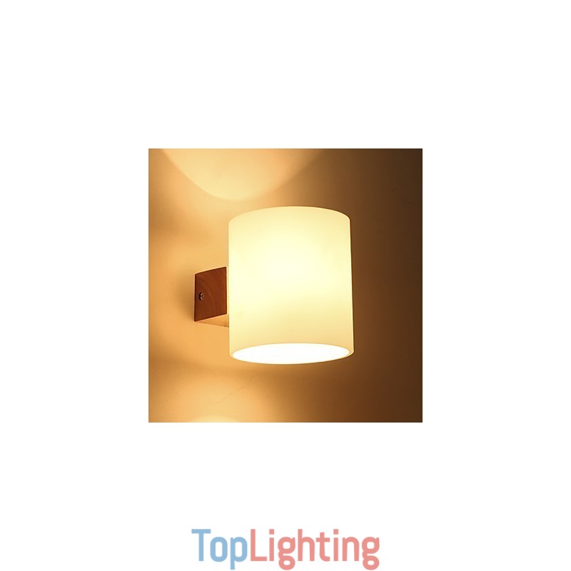 Novelty Country Feature for Mini Style Eye Protection Downlight Wall Sconces Wall Light Log Wood Bedroom Bedside Lamp