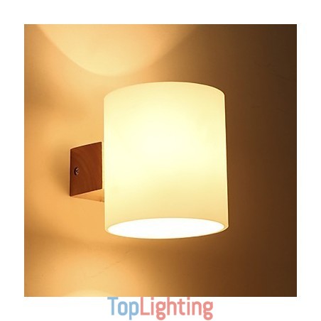 Novelty Country Feature for Mini Style Eye Protection Downlight Wall Sconces Wall Light Log Wood Bedroom Bedside Lamp