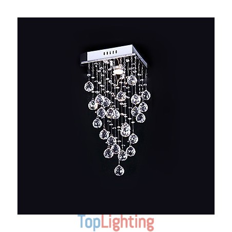 Modern Contemporary Crystal Electroplated Metal Chandelier Flush Mount Modern Contemporary Crystal Electroplated Metal Chandelier Flush Mount