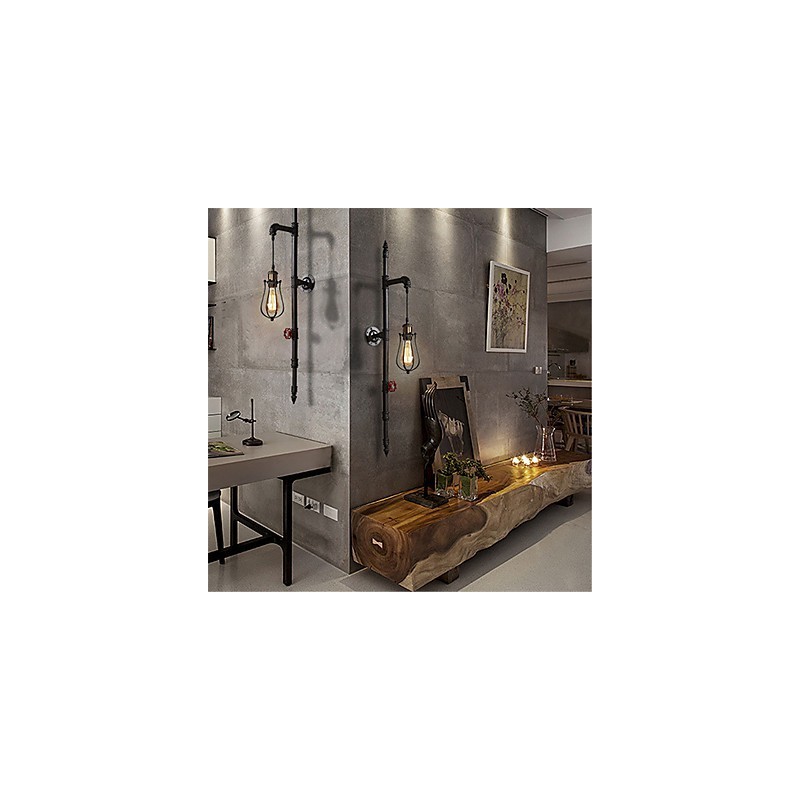 Retro Industrial Pipe Wall Lights Simple Loft Black Birdcage Metal Living Room Dining Room Kitchen Bar Cafe Decoration lighting