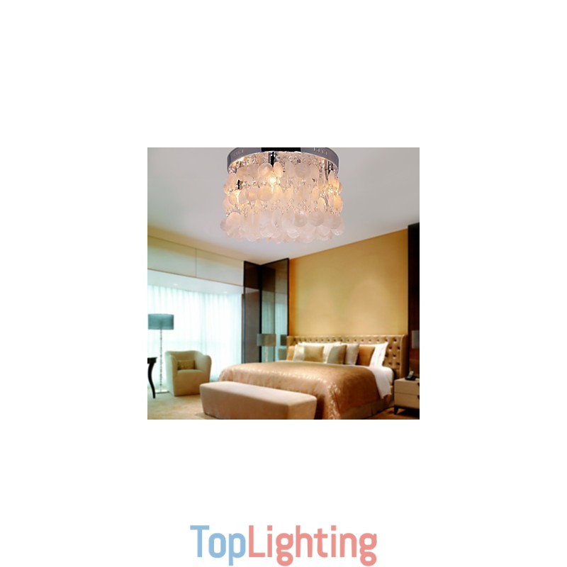 Modern Contemporary Crystal Mini Style Chrome Flush Mount