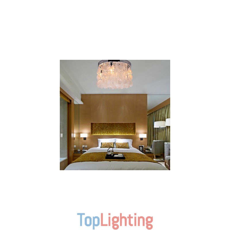 Modern Contemporary Crystal Mini Style Chrome Flush Mount