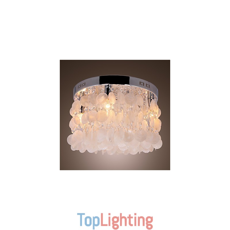 Modern Contemporary Crystal Mini Style Chrome Flush Mount