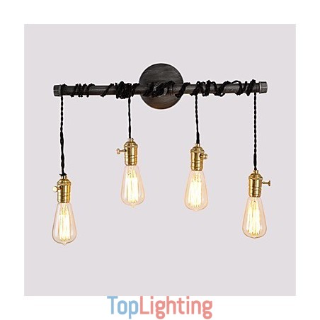 Vintage Industrial Pipe Wall Lights With switch Creative Lights Restaurant Cafe Bar Decoration lighting With 4 Light Painted Finish Vintage Industrial Pipe Wall Lights With switch Creative Lights Restaurant Cafe Bar Decoration lighting With 4 Light Painted Finish