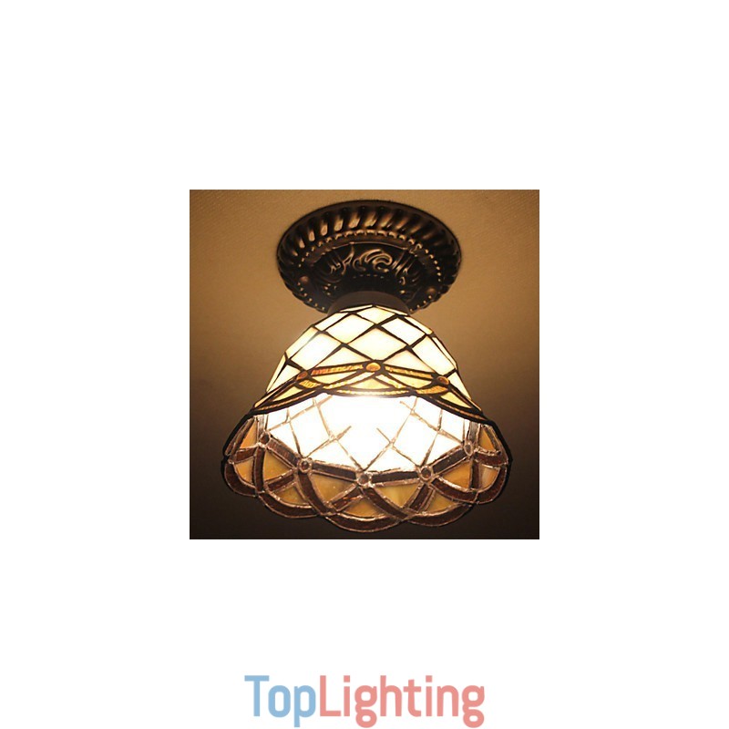 European Rural Creative Arts Stained Glass Absorb Dome Lamp Light