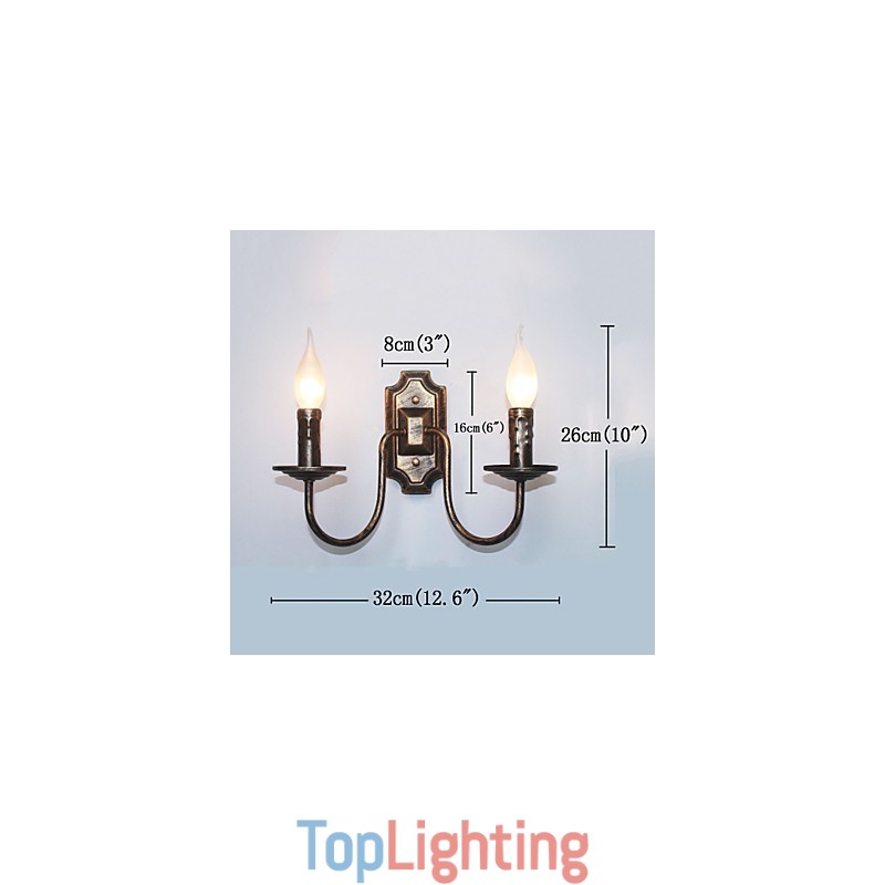 Retro Simple Wall Lamp Corridor Hallway Double Head Lamp Bedroom Living Room Wall Lamp Lighting