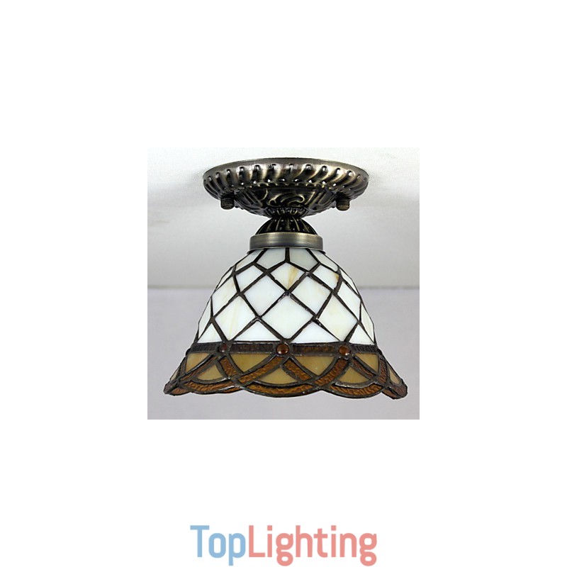 European Rural Creative Arts Stained Glass Absorb Dome Lamp Light
