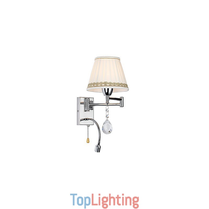 Modern Contemporary Rustic Lodge Modern Comtemporary Country Chrome Feature for Crystal Swing Arm Wall Lamp