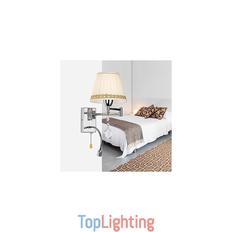 Modern Contemporary Rustic Lodge Modern Comtemporary Country Chrome Feature for Crystal Swing Arm Wall Lamp