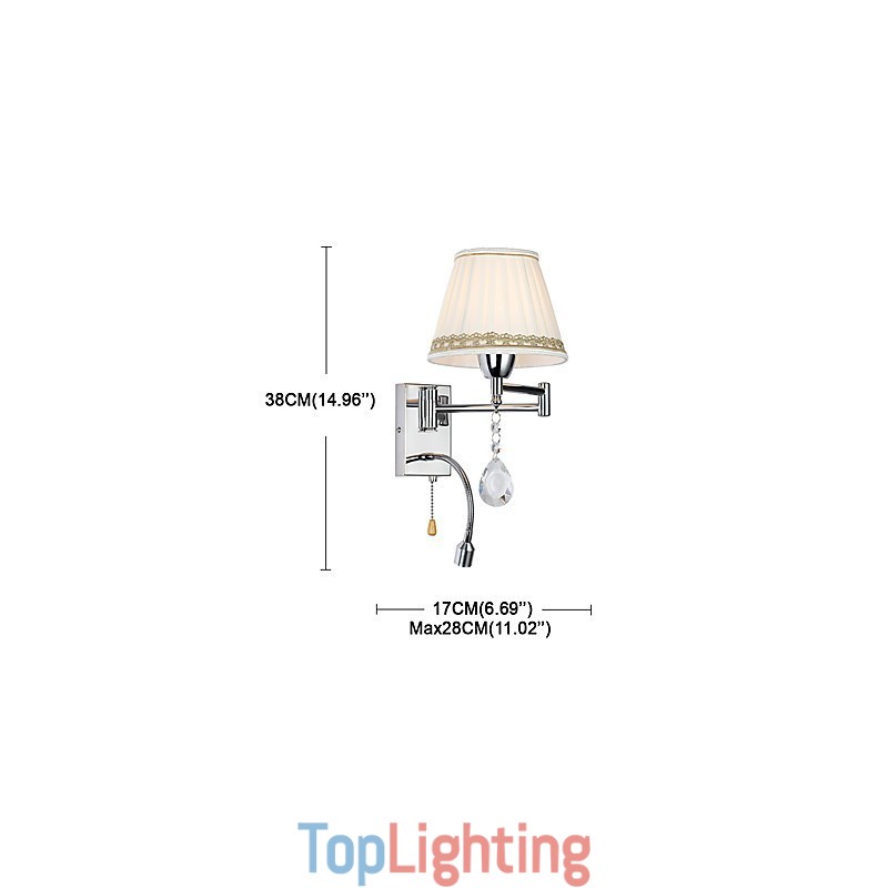 Modern Contemporary Rustic Lodge Modern Comtemporary Country Chrome Feature for Crystal Swing Arm Wall Lamp