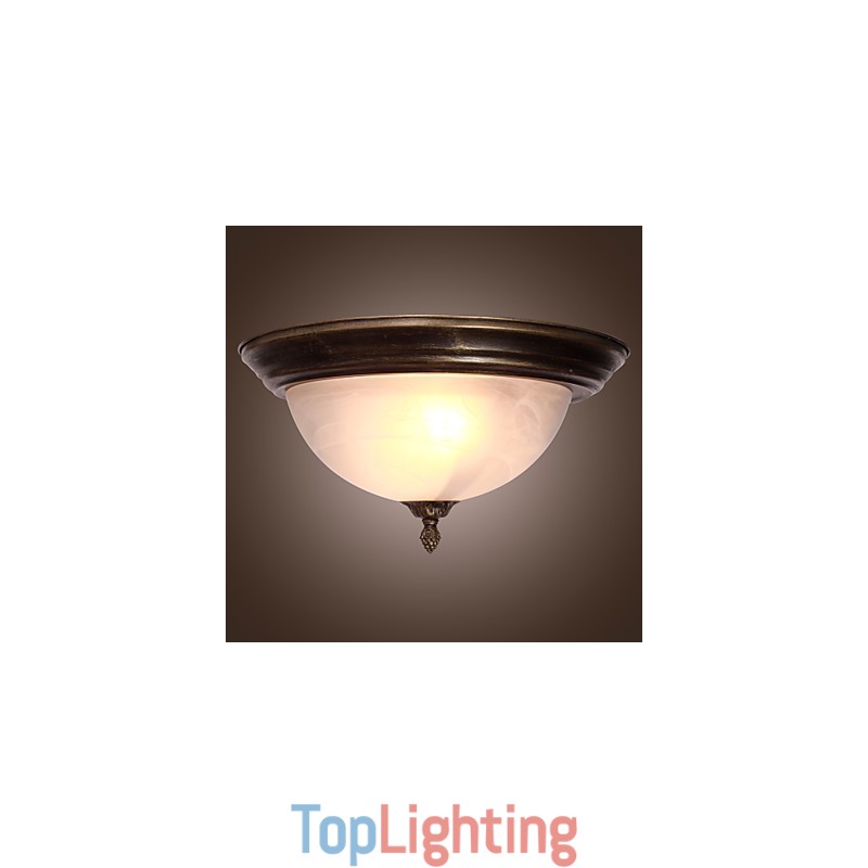 Antique Inspired Flush Mount with 2 Lights
