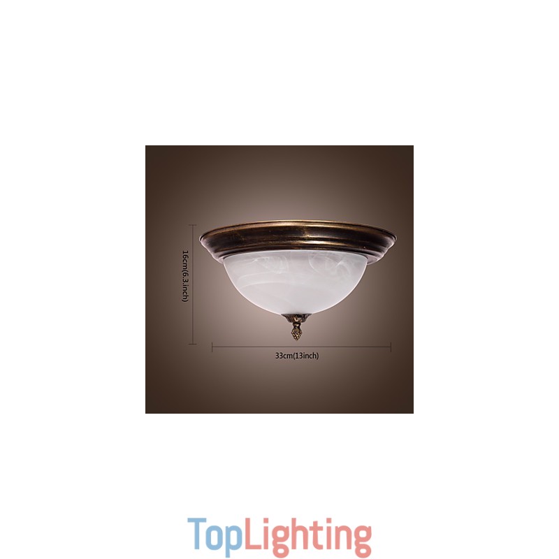 Antique Inspired Flush Mount with 2 Lights