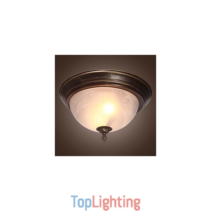 Antique Inspired Flush Mount with 2 Lights