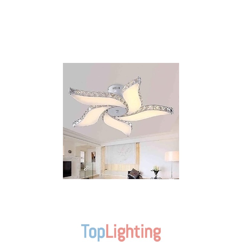 Modern Contemporary Crystal Metal Flush Mount