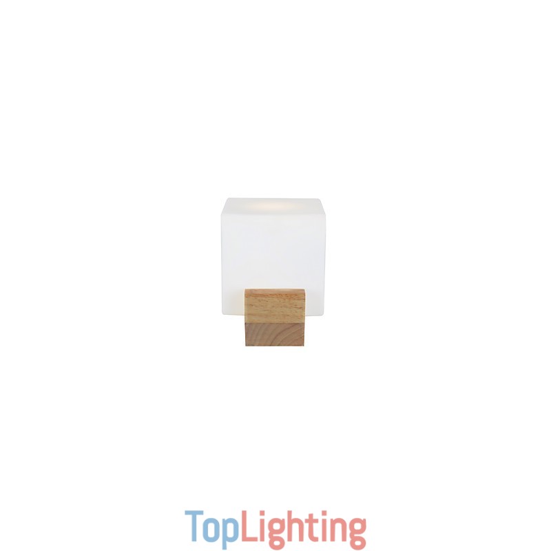 Simple Wall Lamp Bedside Desk Lamp With Glass Shade and Solid Wood for Bedroom Dresser Living Room Baby Room College Dorm Coffee Table Bookcas