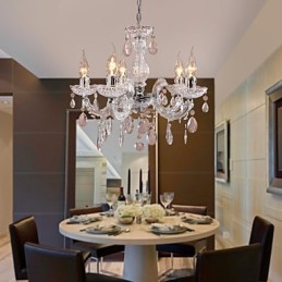 Upligh Chrome Ceiling Lamp Candle light Acrylic Fixture Chandelier Pendant