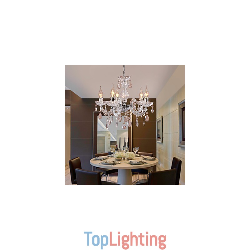 Upligh Chrome Ceiling Lamp Candle light Acrylic Fixture Chandelier Pendant
