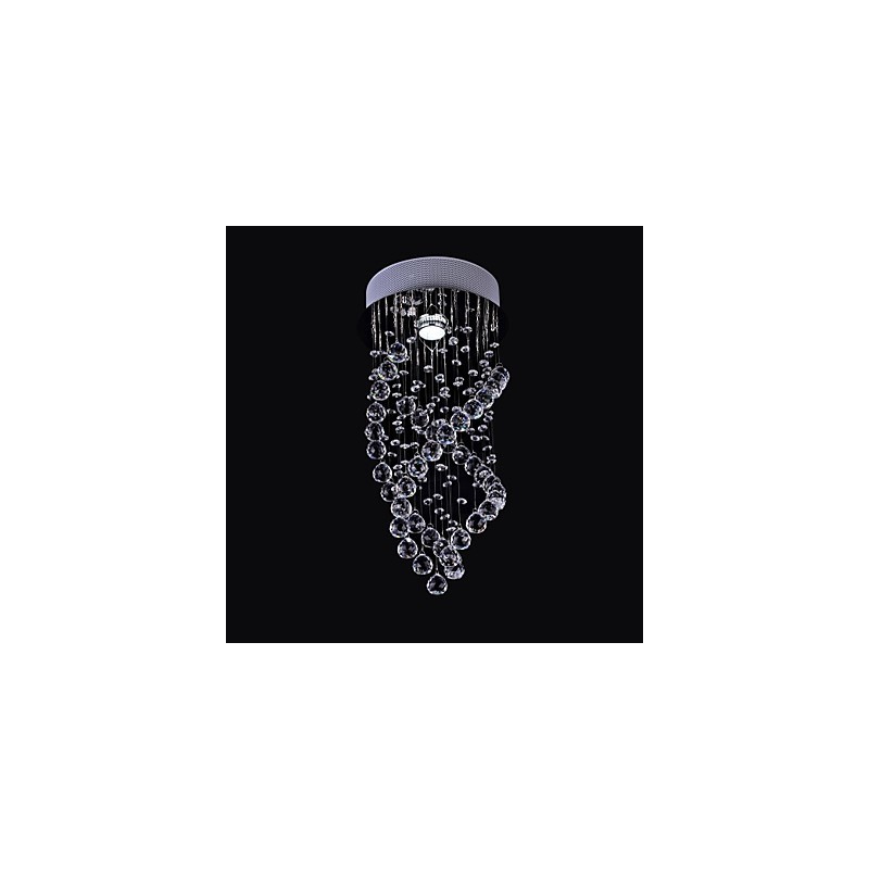 Modern Contemporary Crystal Chrome Crystal Flush Mount