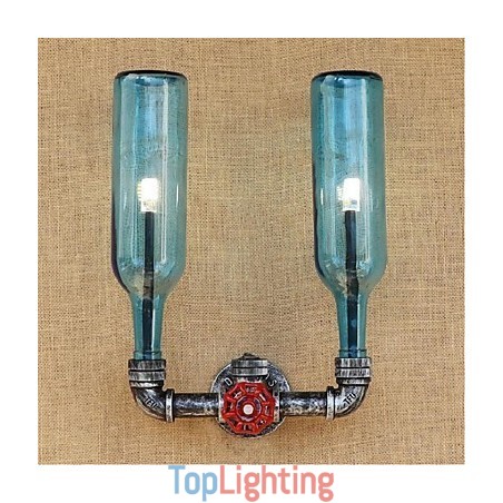Retro Industrial Wind Switch Water Bottle Wall Lamp Wall Light Blue Retro Industrial Wind Switch Water Bottle Wall Lamp Wall Light Blue