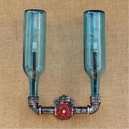 Retro Industrial Wind Switch Water Bottle Wall Lamp Wall Light Blue