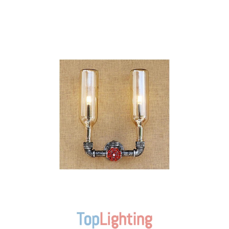 Retro Industrial Wind Switch Water Bottle Wall Lamp Wall Light Amber