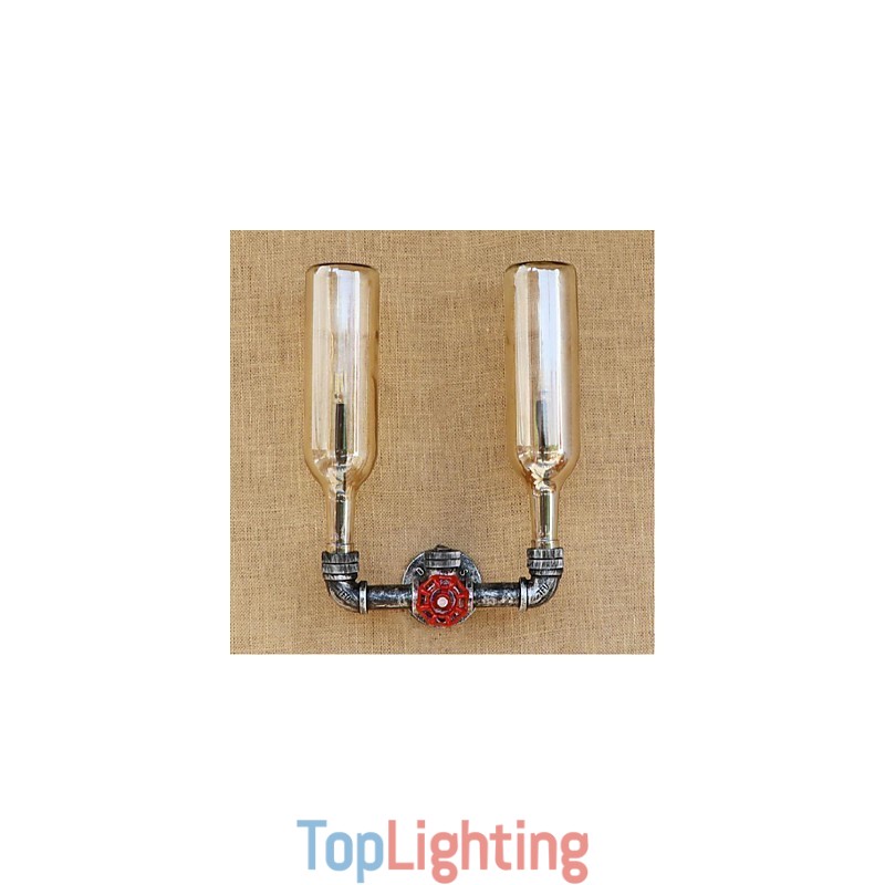 Retro Industrial Wind Switch Water Bottle Wall Lamp Wall Light Amber