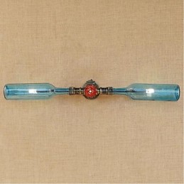 Retro American Village Creative Industry Wind Designer Water Bottle Wall Lamp Wall Light Blue