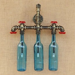Retro Industrial Wind Switch Water Bottle Wall Lamp Wall Light Blue
