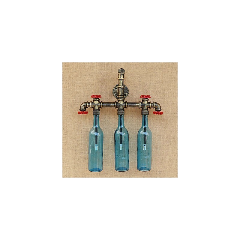 Retro Industrial Wind Switch Water Bottle Wall Lamp Wall Light Blue