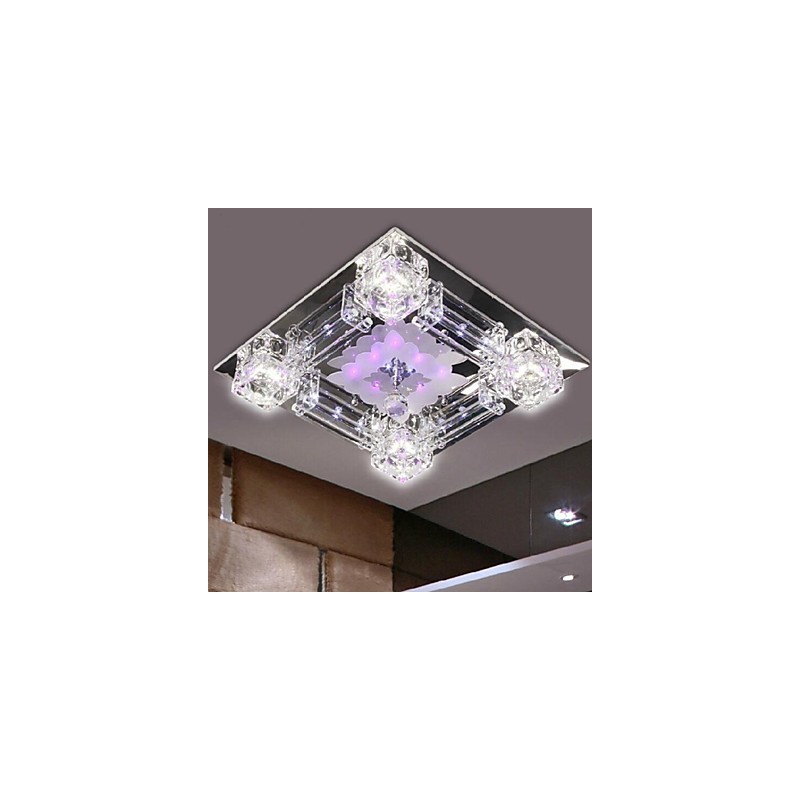 Modern Contemporary Crystal Electroplated Glass Flush Mount