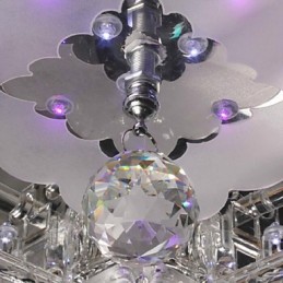 Modern Contemporary Crystal Electroplated Glass Flush Mount