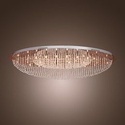 Modern Contemporary Crystal Chrome Metal Flush Mount