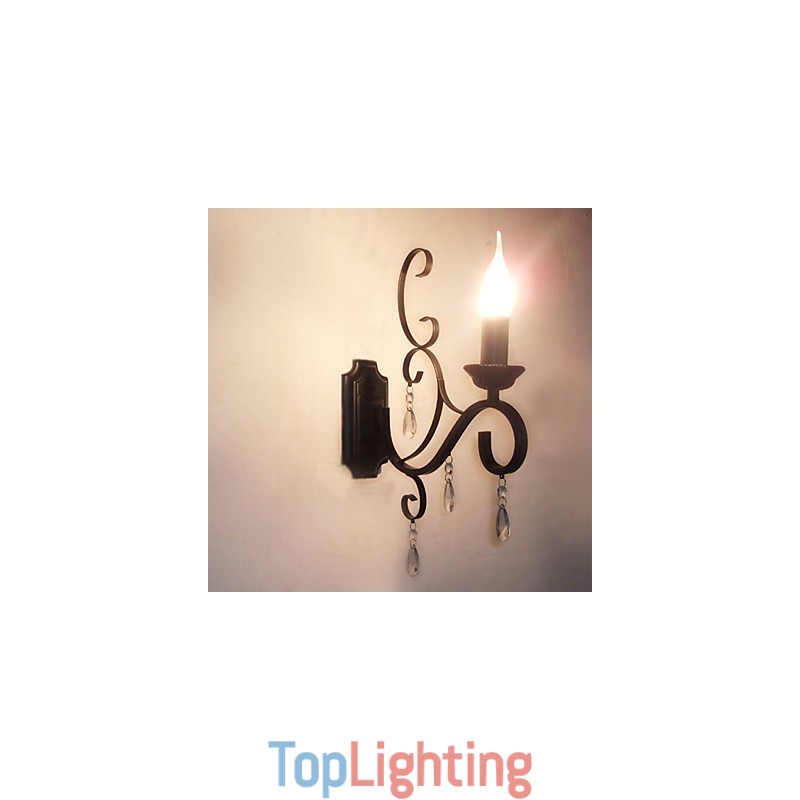 Crystal Candle Lamp Iron Creative Personality Corridor Staircase Decoration Bedside Lamp Wall Lamp