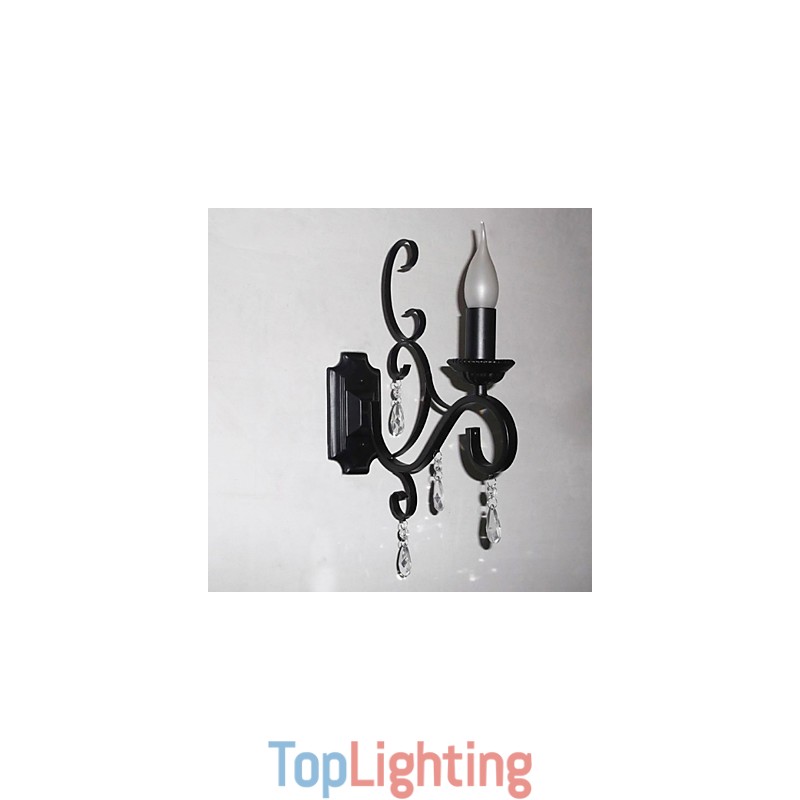 Crystal Candle Lamp Iron Creative Personality Corridor Staircase Decoration Bedside Lamp Wall Lamp