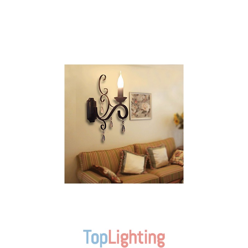 Crystal Candle Lamp Iron Creative Personality Corridor Staircase Decoration Bedside Lamp Wall Lamp