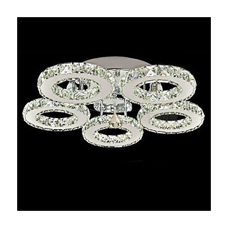 Crystal Flush Mount 5 Lights Modern Transparent Electroplating Stainless Steel Crystal Flush Mount 5 Lights Modern Transparent Electroplating Stainless Steel