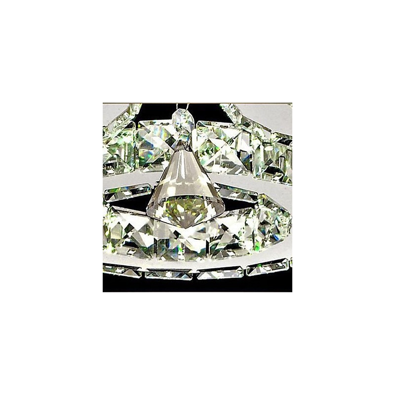 Crystal Flush Mount 5 Lights Modern Transparent Electroplating Stainless Steel