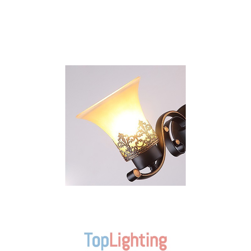 Double Head Amercian Countryside Vintage Metal with Glass Wall Lamp for the Canteen Room Living Room Entry Foyer Decorate Wall Lamp