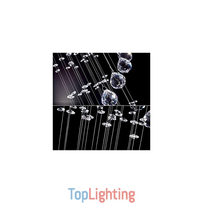 Crystal Pendant Light Chandelier Lighting 5 Lights Silver Canpoy Clear K9 Crystal Helix Ceiling Lamps